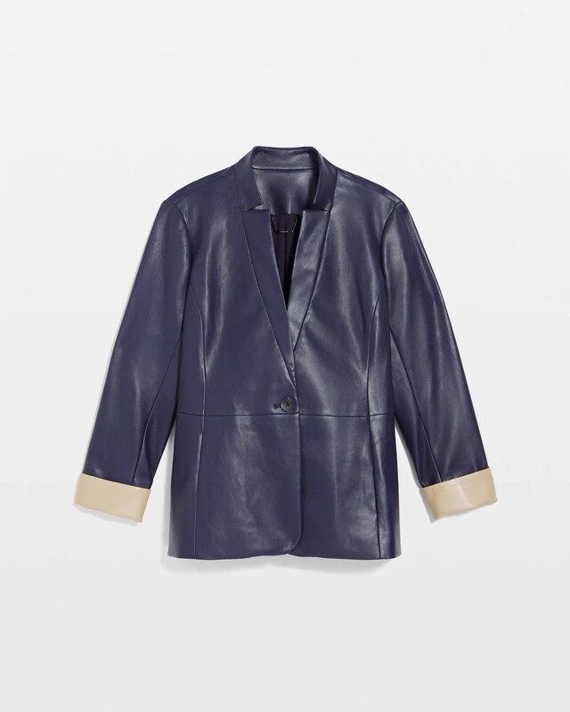 Buttery-Soft Faux Leather Peplum Jacket - image 5